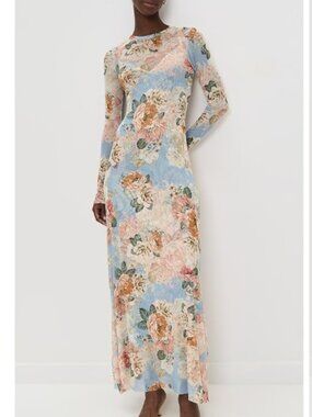 AFRM Paola Dress in Soft Slate Bloom
